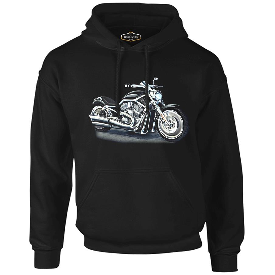 Motorcycle Black Men's Zipperless Hoodie