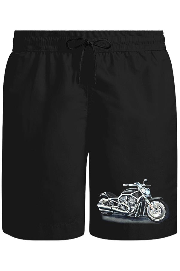 Motosiklet Unisex Siyah Şort