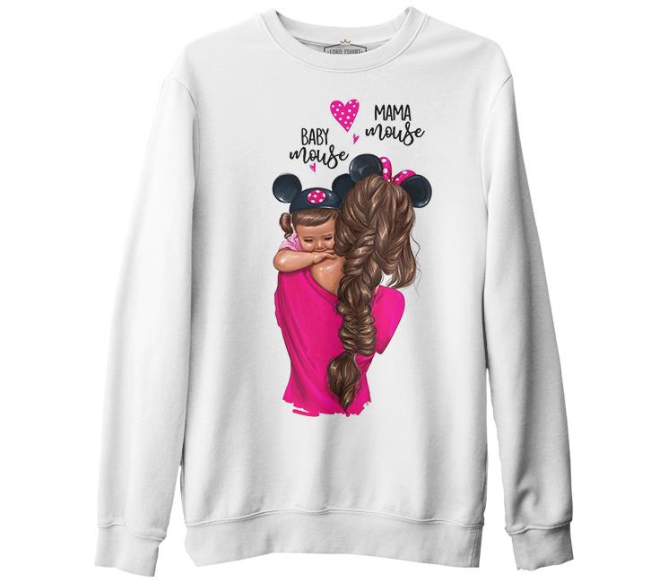 Mouse Mother's Day White Unisex Thick Sweatshirt