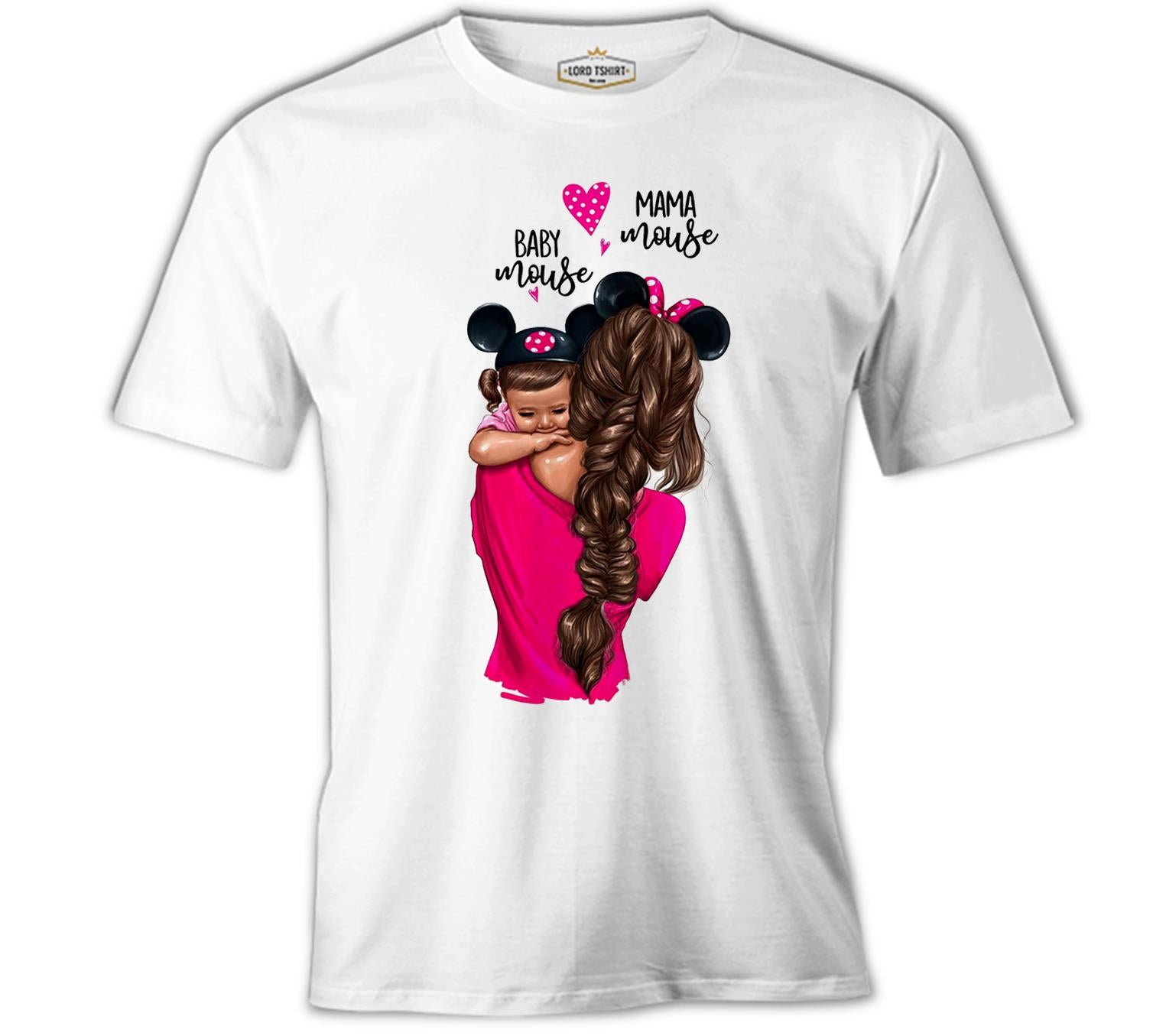 Mouse Anneler Günü Beyaz Unisex Tshirt