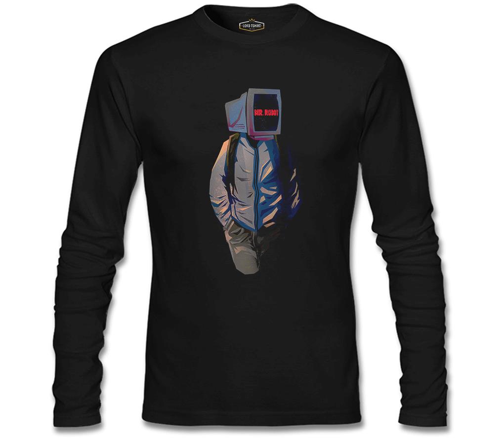 Mr. Robot Siyah Erkek Sweatshirt
