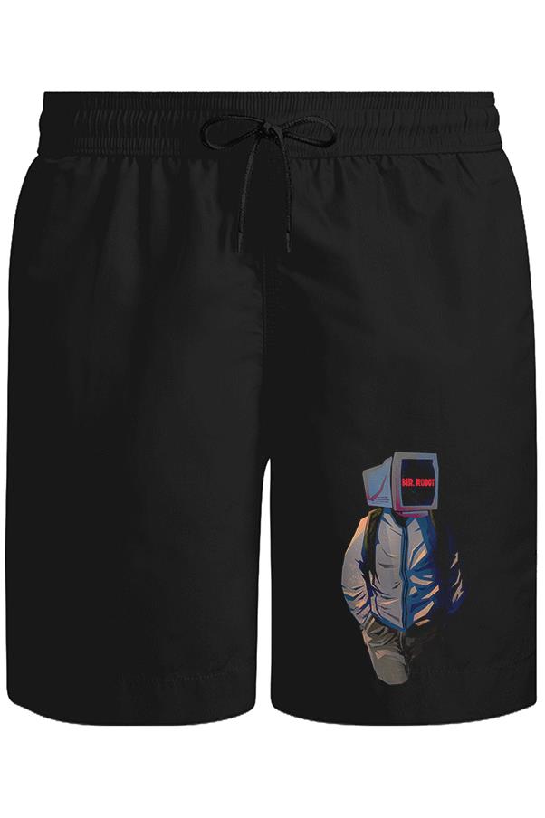 Mr. Robot Unisex Siyah Şort