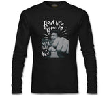 Muhammad Ali - Float Like a Butterfly Siyah Erkek Sweatshirt
