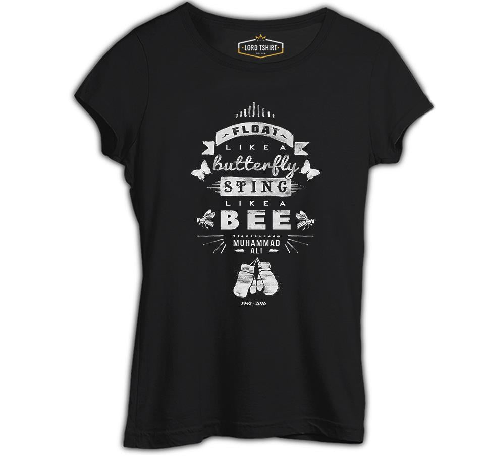 Muhammad Ali - Sting Like a Bee Siyah Bayan Tshirt