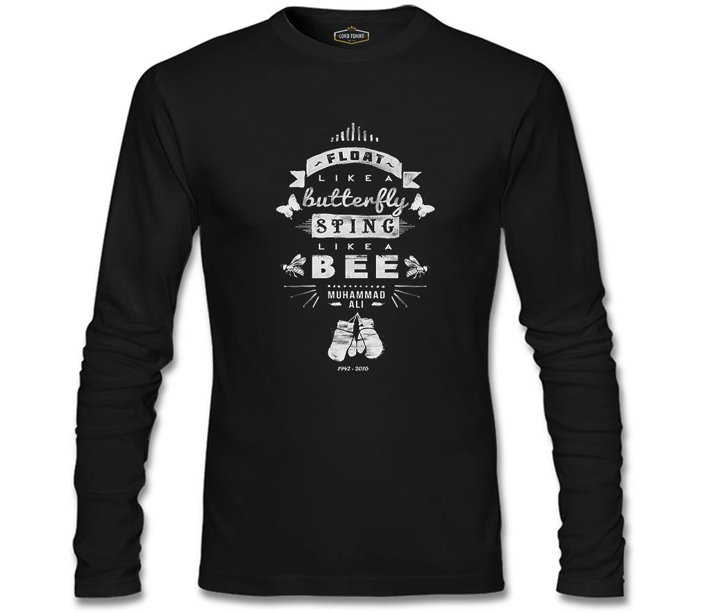 Muhammad Ali - Sting Like a Bee Siyah Erkek Sweatshirt