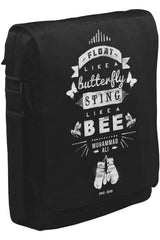 Muhammad Ali - Sting Like a Bee Unisex Siyah Postacı Çanta