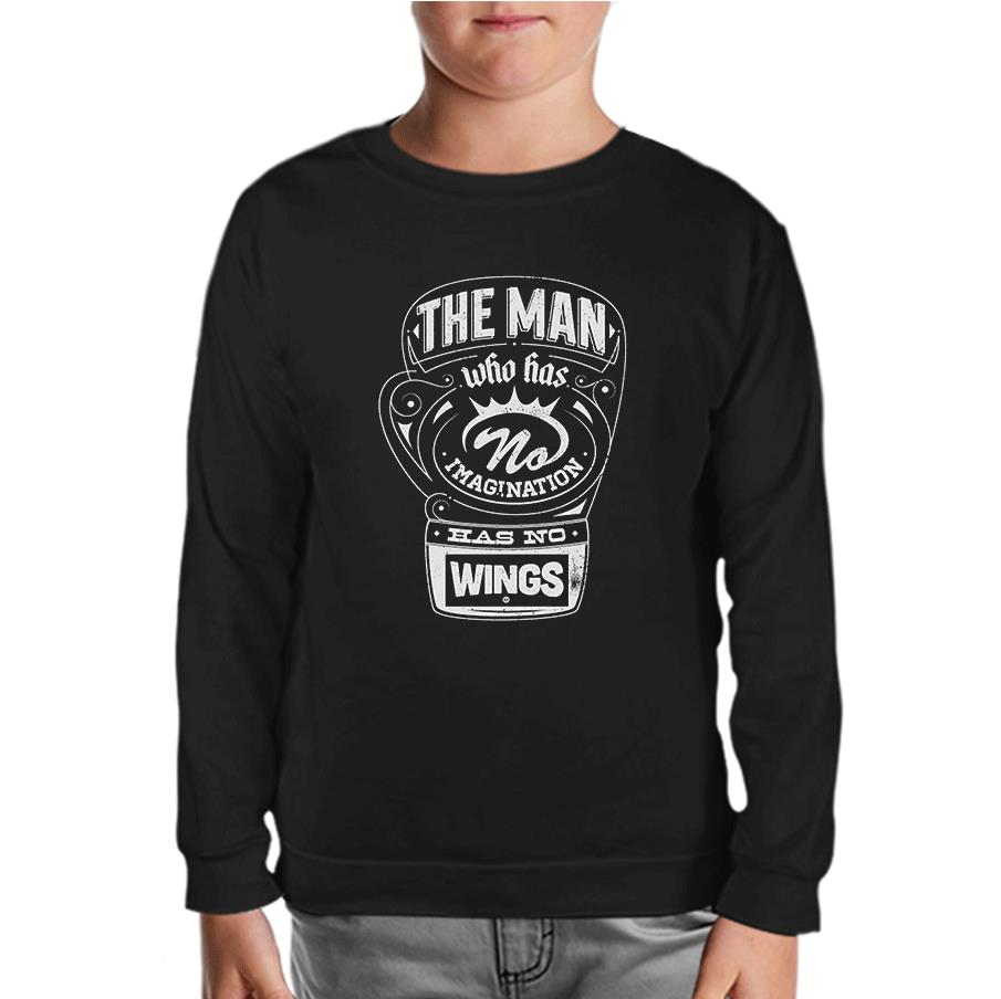 Muhammad Ali - The Man Who has Wings Black Kids Sweatshirt