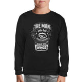 Muhammad Ali - The Man Who has Wings Black Kids Sweatshirt
