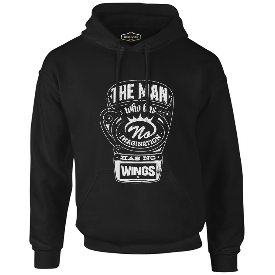 Muhammad Ali - The Man Who has Wings Siyah Erkek Fermuarsız Kapşonlu