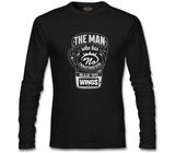 Muhammad Ali - The Man Who has Wings Siyah Erkek Sweatshirt