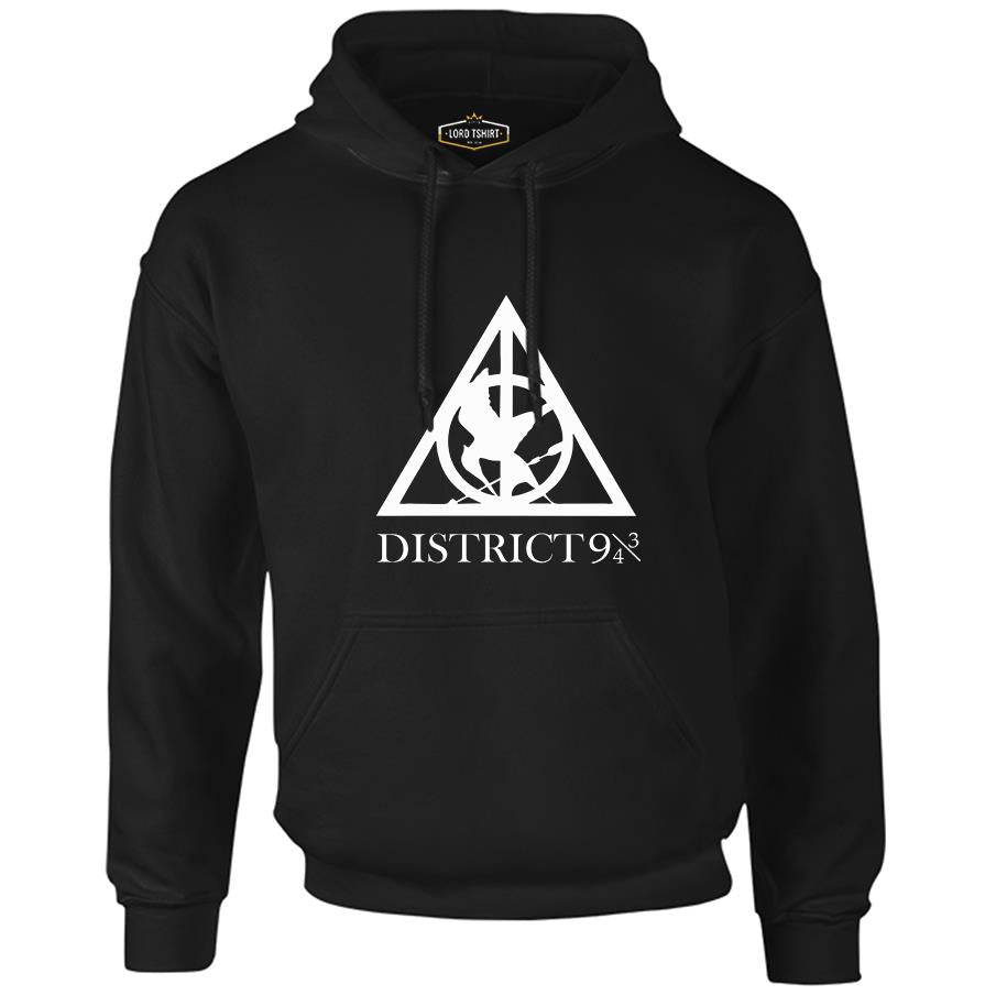 Multifandom Symbols - District Siyah Erkek Fermuarsız Kapşonlu