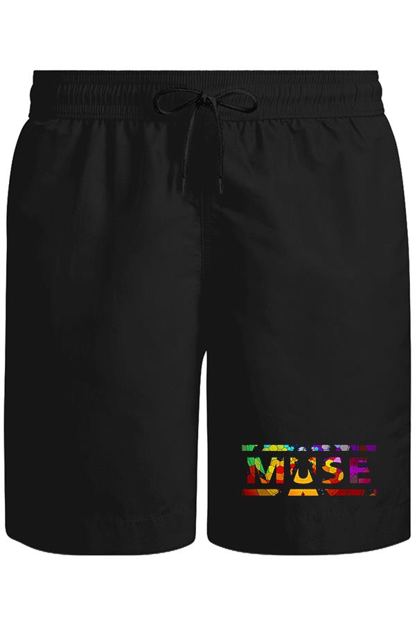Muse - Cover Logo Unisex Siyah Şort