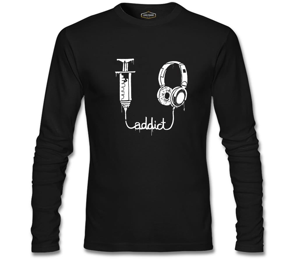 Music Addict Black Men's Sweatshirt