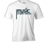 Music is My Drug Logo White Men's Tshirt