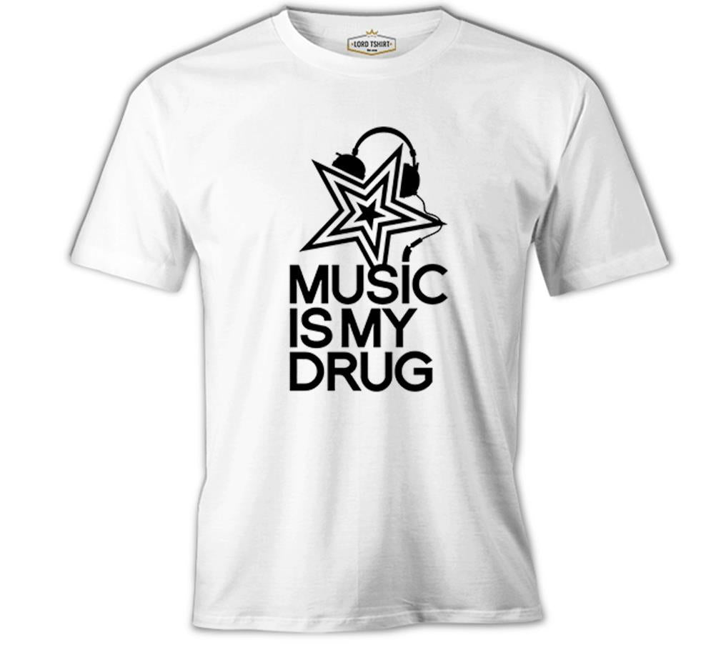 Music is My Drug - Yıldız White Men's Tshirt