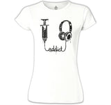 Music - Addict White Women's Tshirt