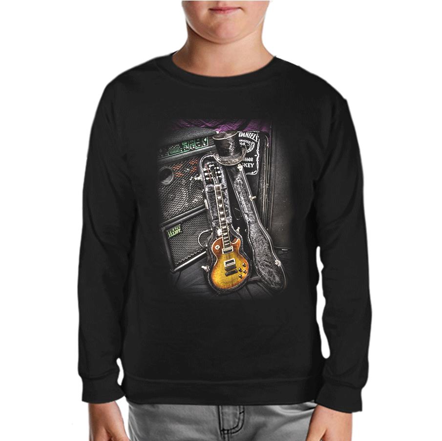 Music - Guitar Black Kids Sweatshirt