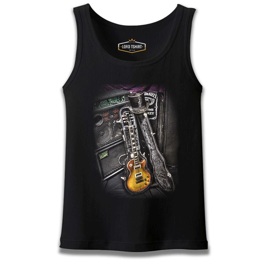 Müzik - Gitar Siyah Erkek Atlet