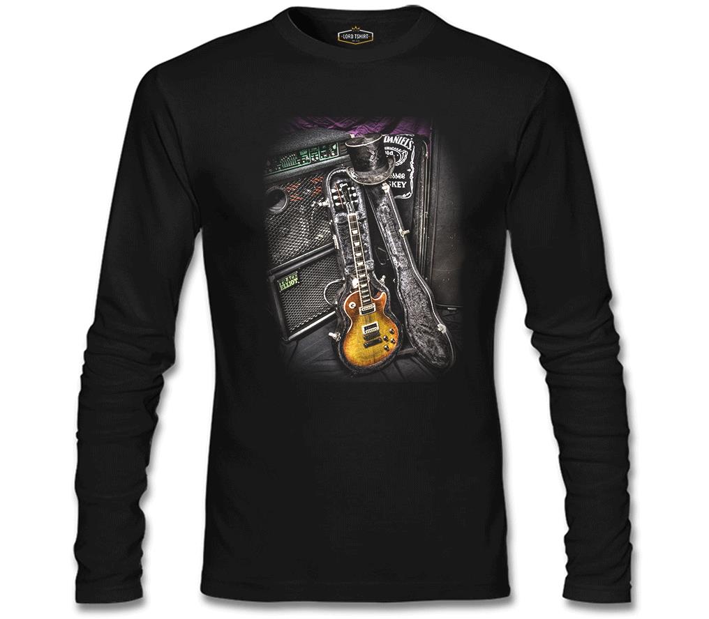 Müzik - Gitar Siyah Erkek Sweatshirt
