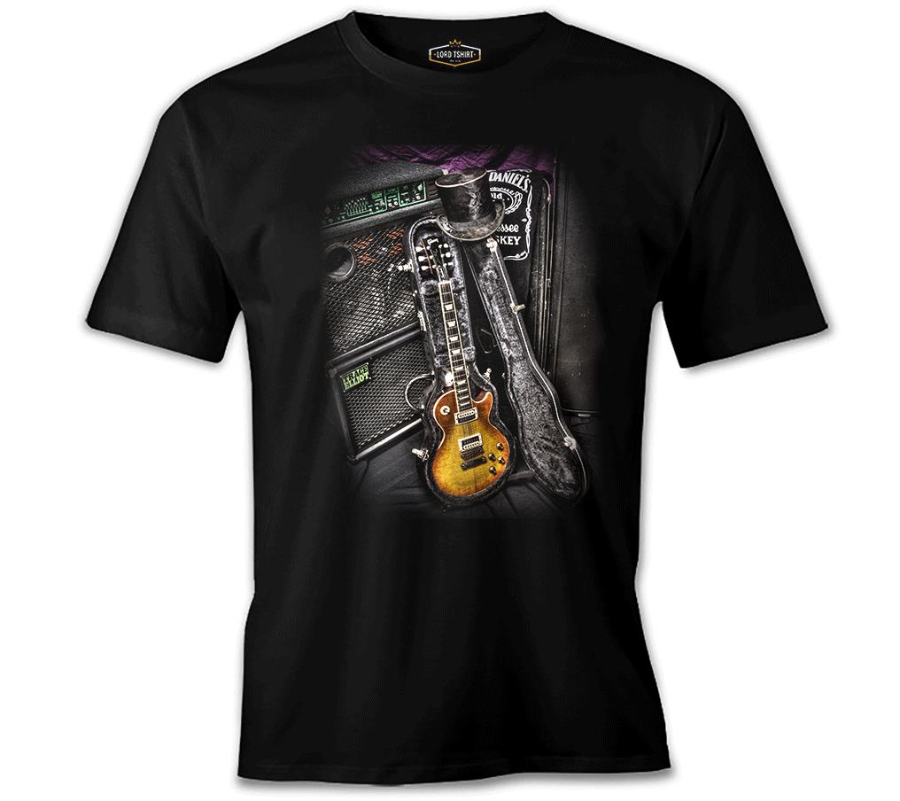 Müzik - Gitar Siyah Erkek Tshirt