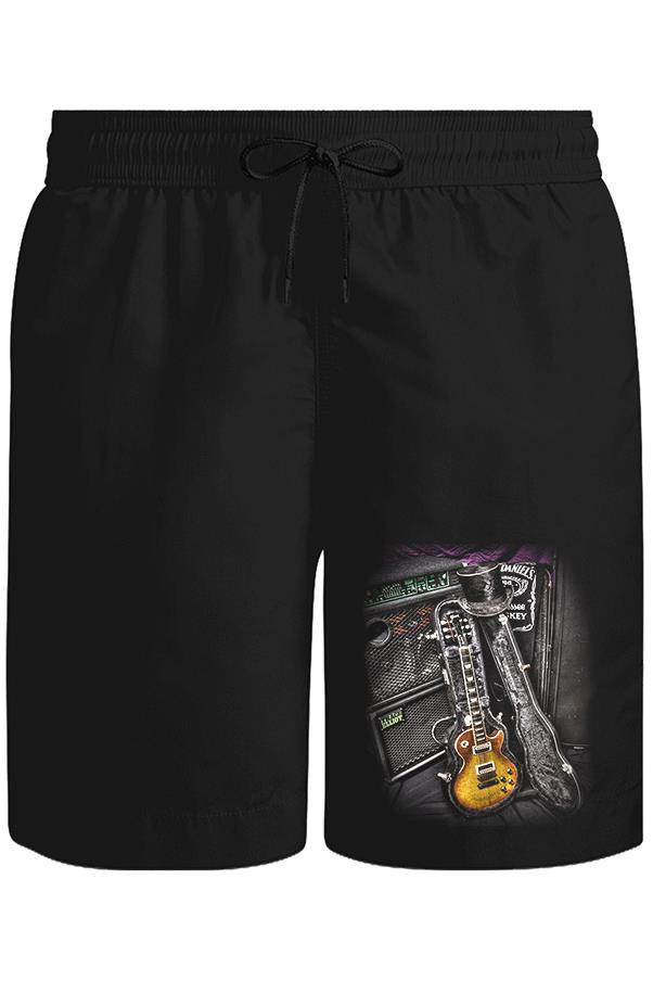 Müzik - Gitar Unisex Siyah Şort