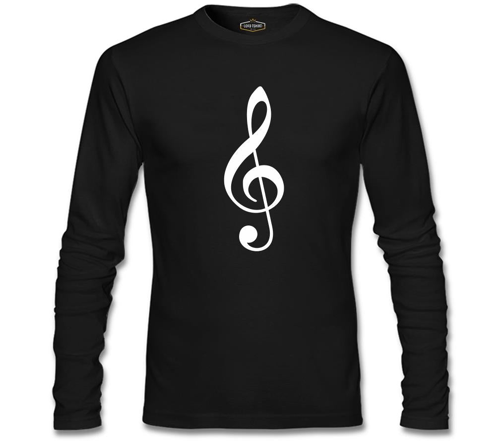 Müzik - Nota Siyah Erkek Sweatshirt