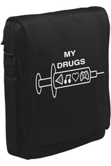 My Drugs Unisex Siyah Postacı Çanta