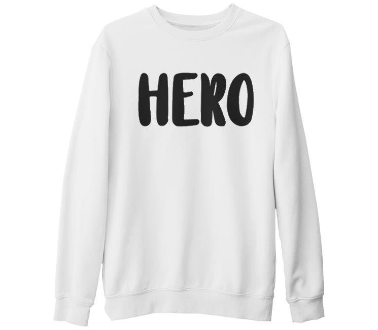 My Hero - Hero Beyaz Kalın Sweatshirt