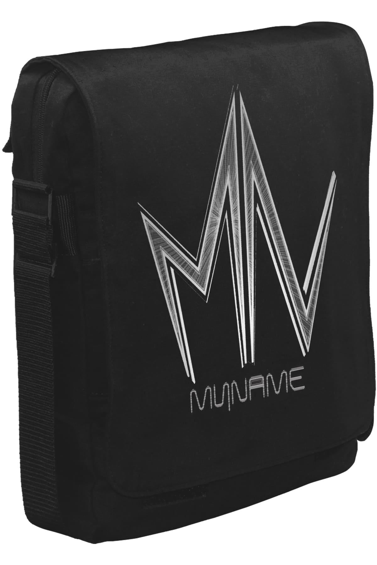 MyName - Logo Unisex Siyah Postacı Çanta