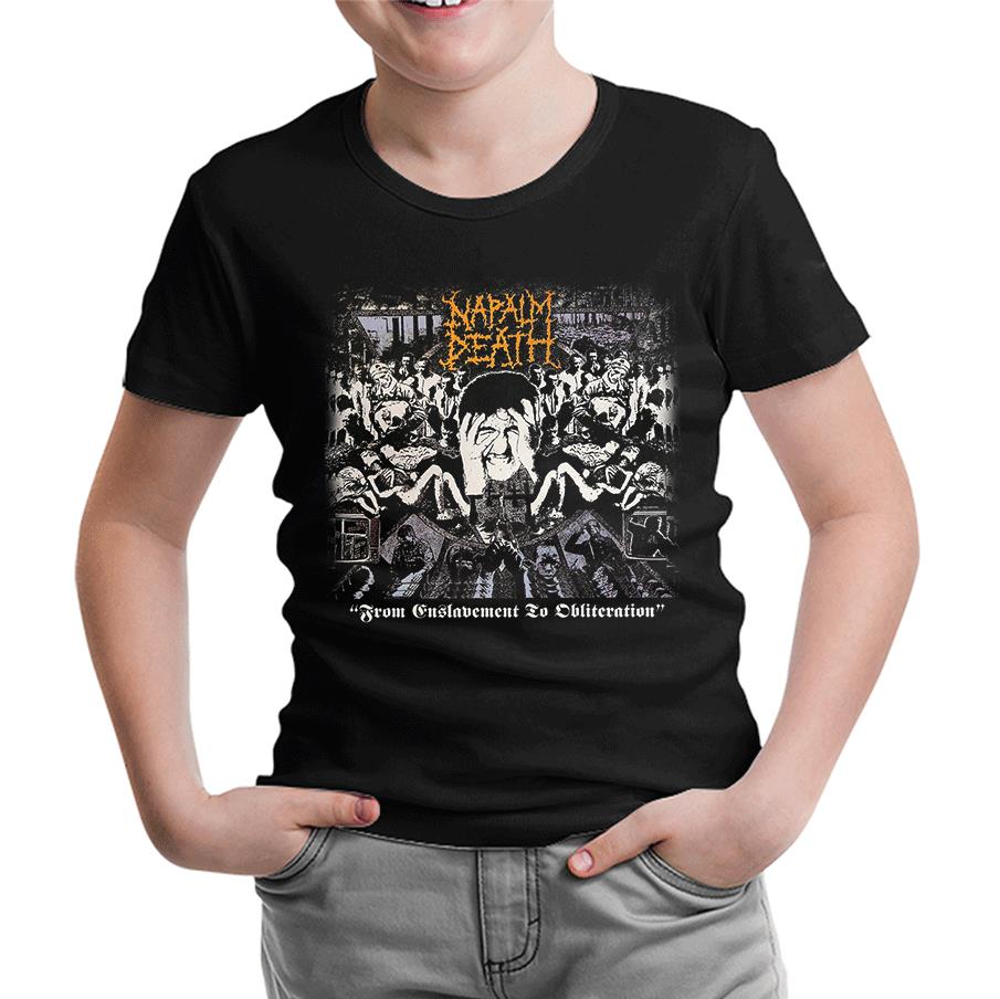 Napalm Death - From Enslavement Siyah Çocuk Tshirt