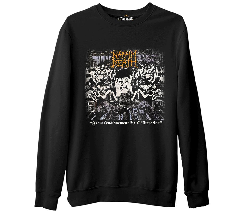 Napalm Death - From Enslavement Black Men's Thick Sweatshirt