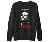 Narcos - El Patron  Siyah Erkek Kalın Sweatshirt