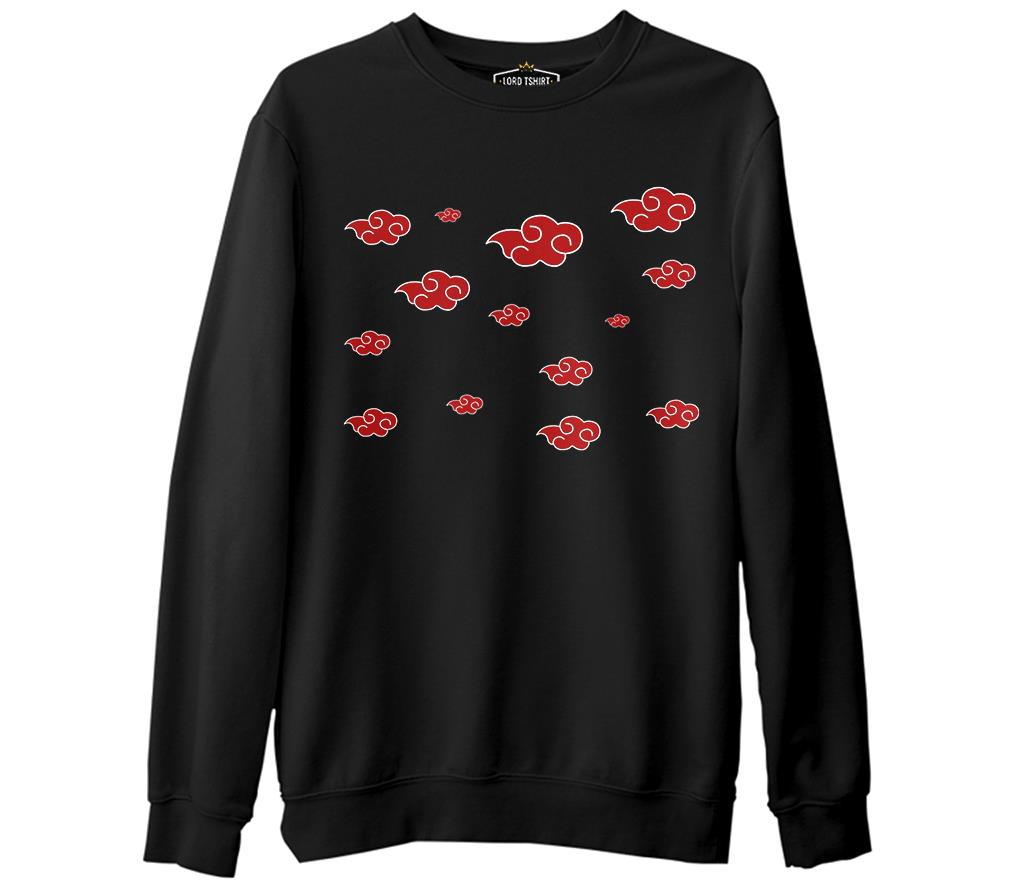 Naruto - Akatsuki  Siyah Erkek Kalın Sweatshirt