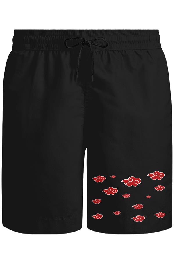 Naruto - Akatsuki Unisex Siyah Şort