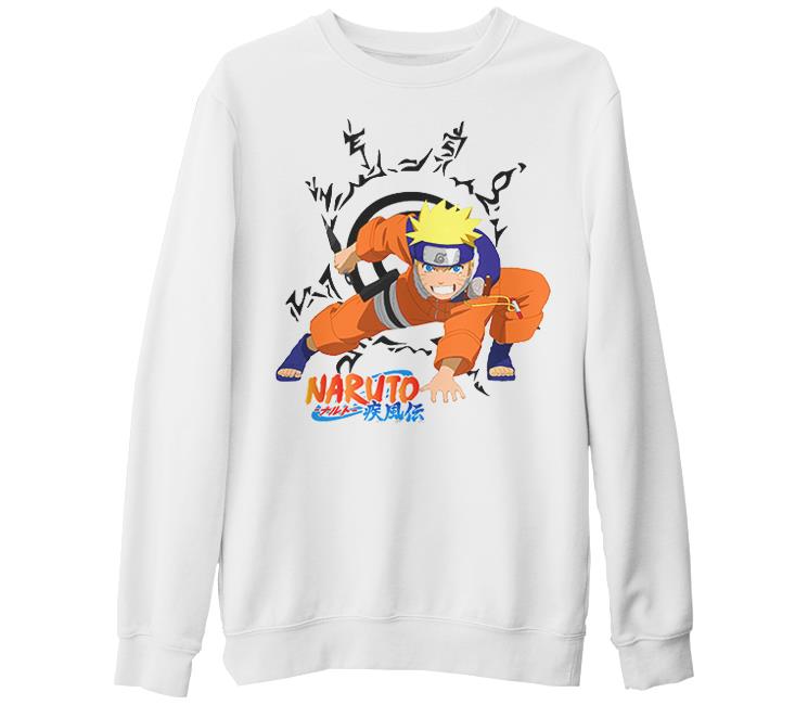 Naruto White Thick Sweatshirt