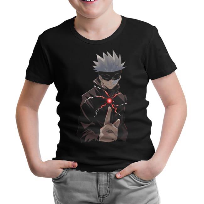 Naruto Gojo Saturo Black Kids Tshirt