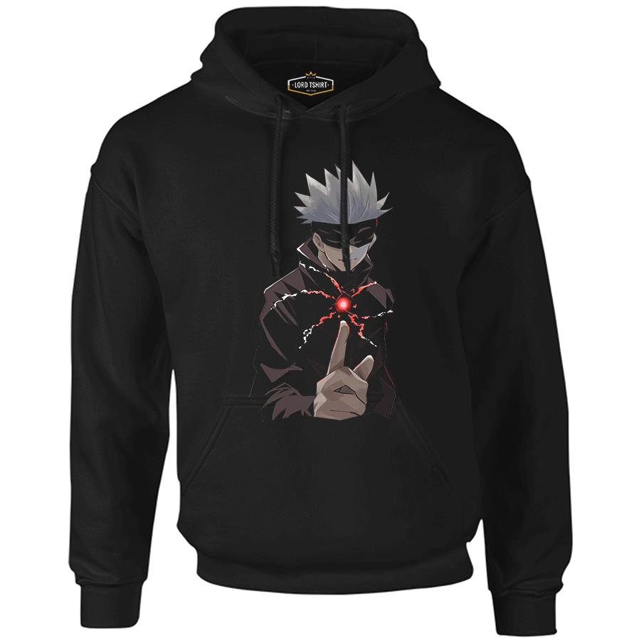 Naruto Gojo Saturo Black Men's Zipperless Hoodie