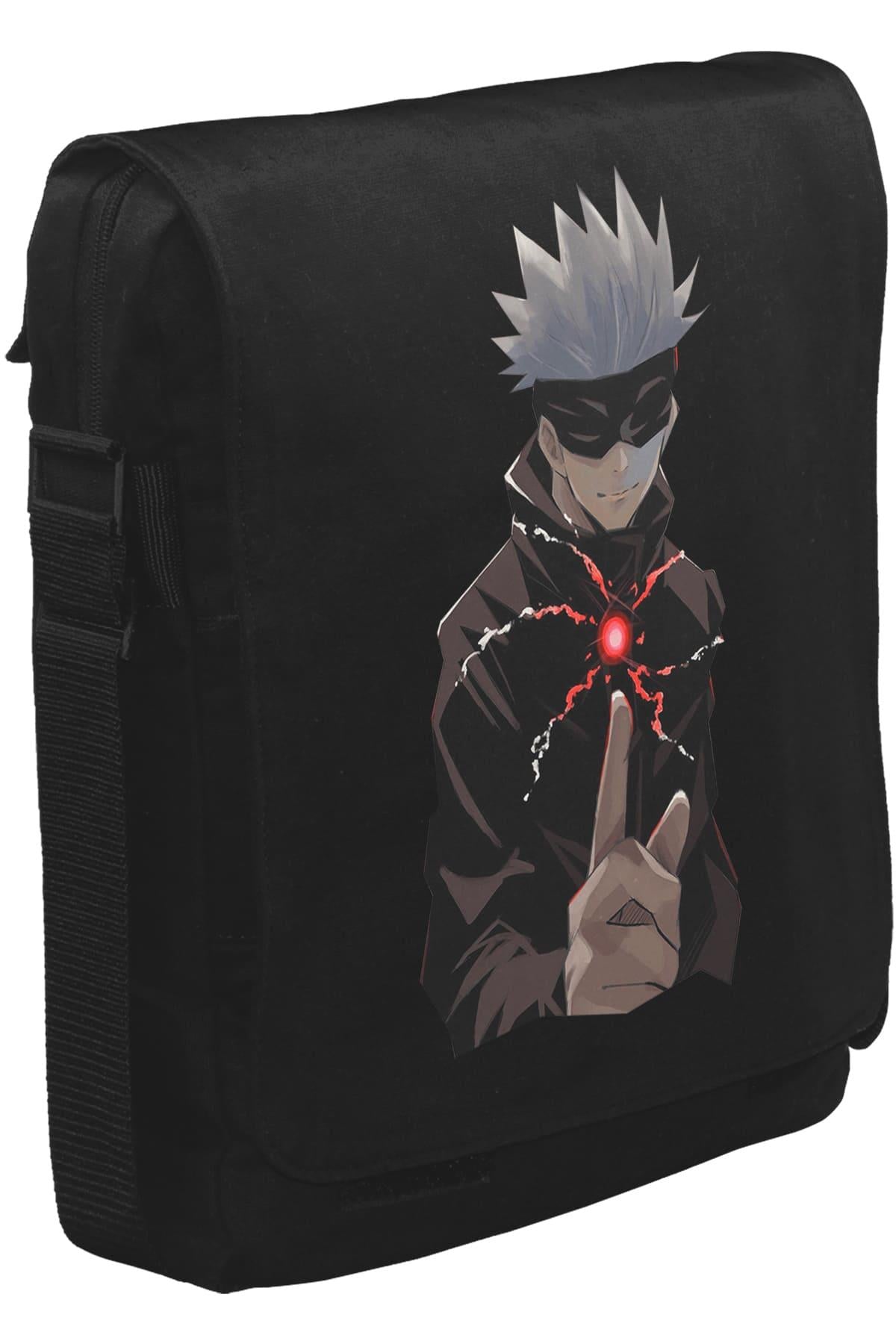 Naruto Gojo Saturo Unisex Siyah Postacı Çanta