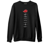 Naruto - Hidden Villages Akatsuki Siyah Erkek Kalın Sweatshirt
