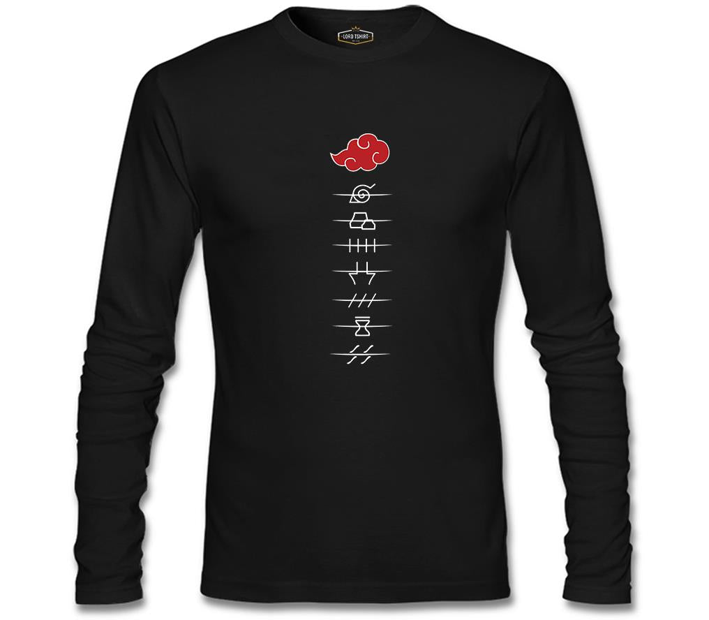 Naruto - Hidden Villages Akatsuki Siyah Erkek Sweatshirt