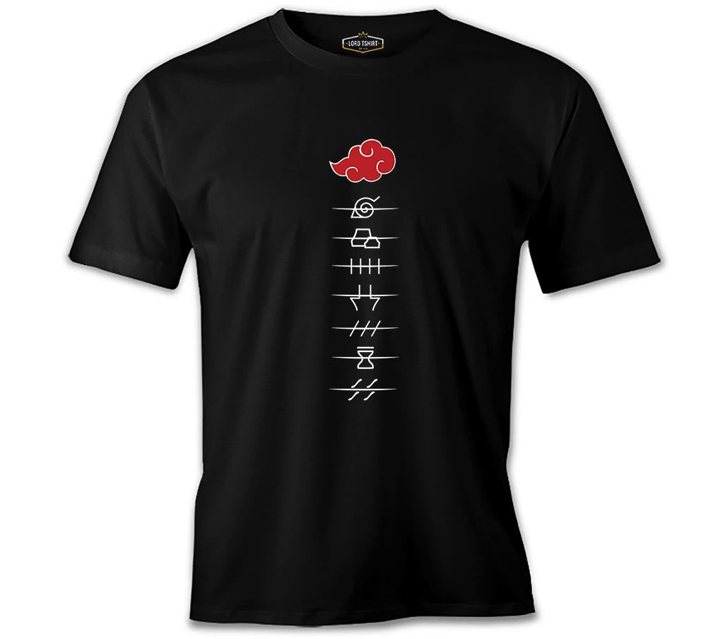 Naruto - Hidden Villages Akatsuki Siyah Erkek Tshirt