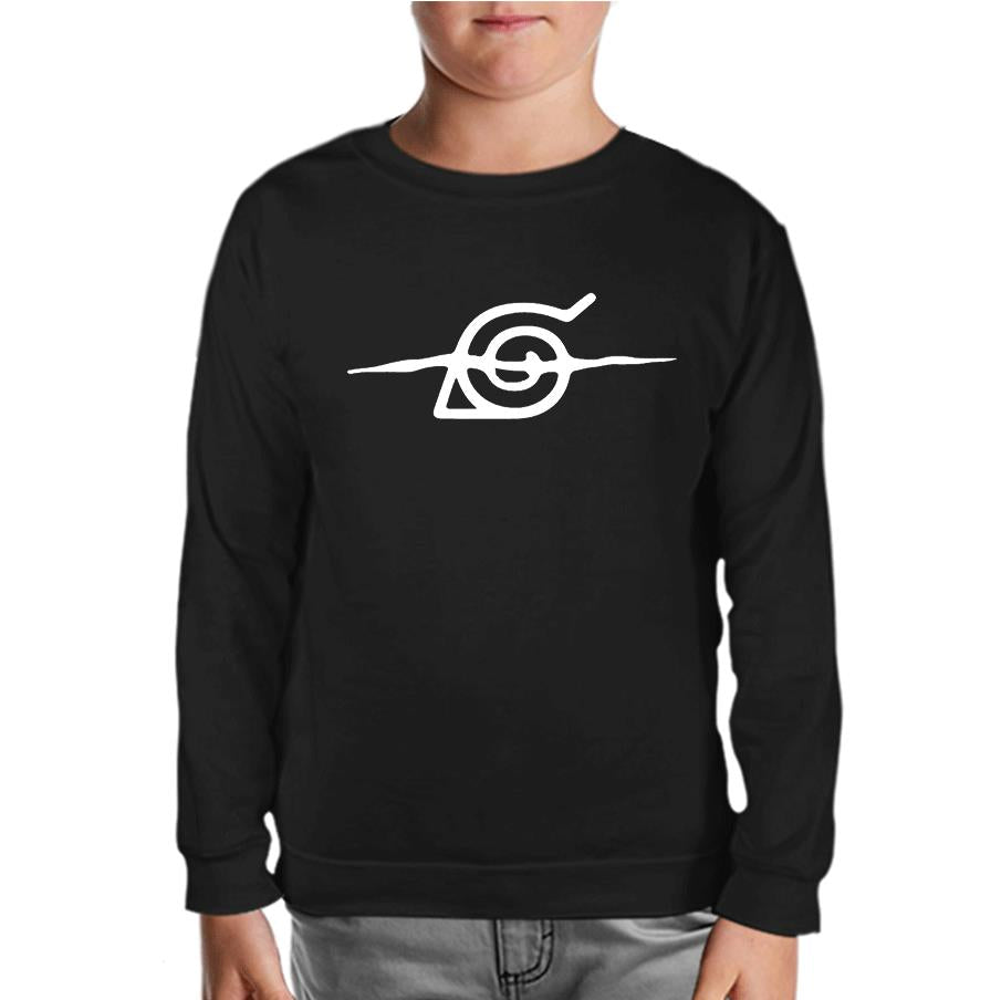 Naruto - Logo Scratched Black Kids Sweatshirt
