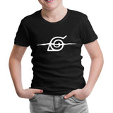 Naruto - Logo Scratched Black Kids Tshirt