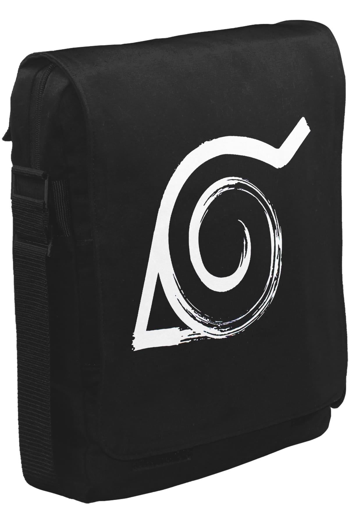 Naruto - Logo Unisex Siyah Postacı Çanta