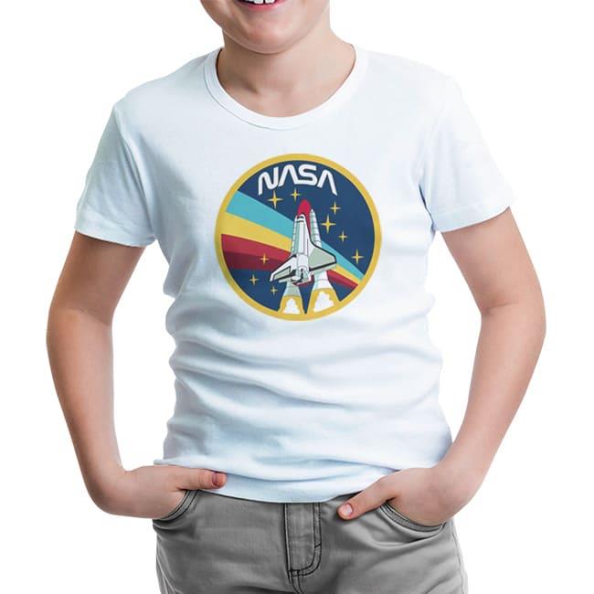 NASA - Rainbow White Kids Tshirt