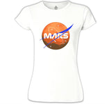 Nasa Mars Logo Beyaz Kadın Tshirt