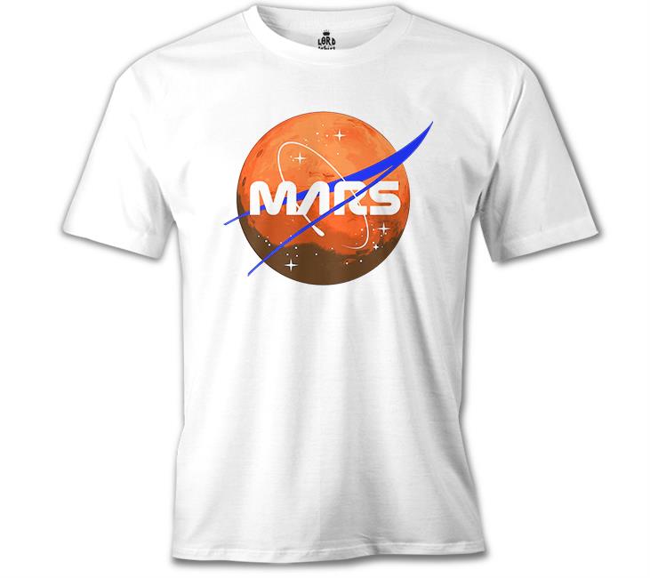 NASA Mars Logo White Men's Tshirt