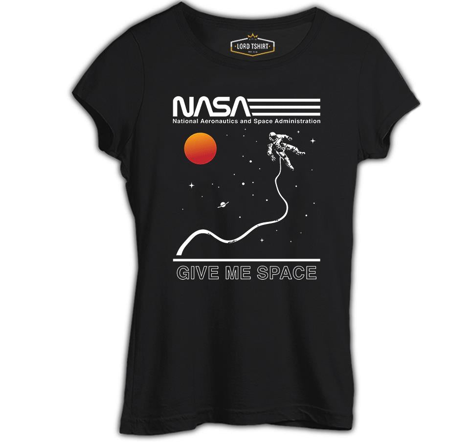 Nasa -Uzay Siyah Kadın Tshirt