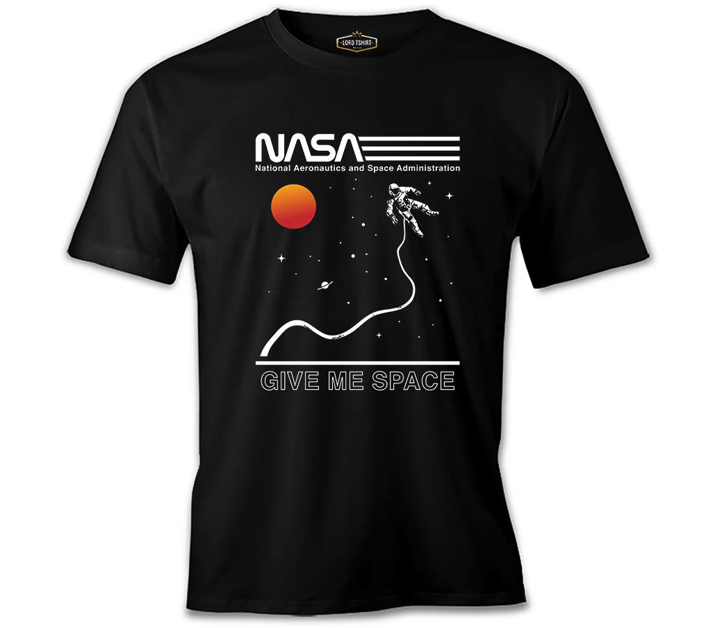 Nasa -Uzay Siyah Erkek Tshirt