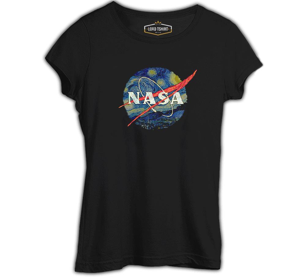 Nasa - Van Gogh Siyah Kadın Tshirt